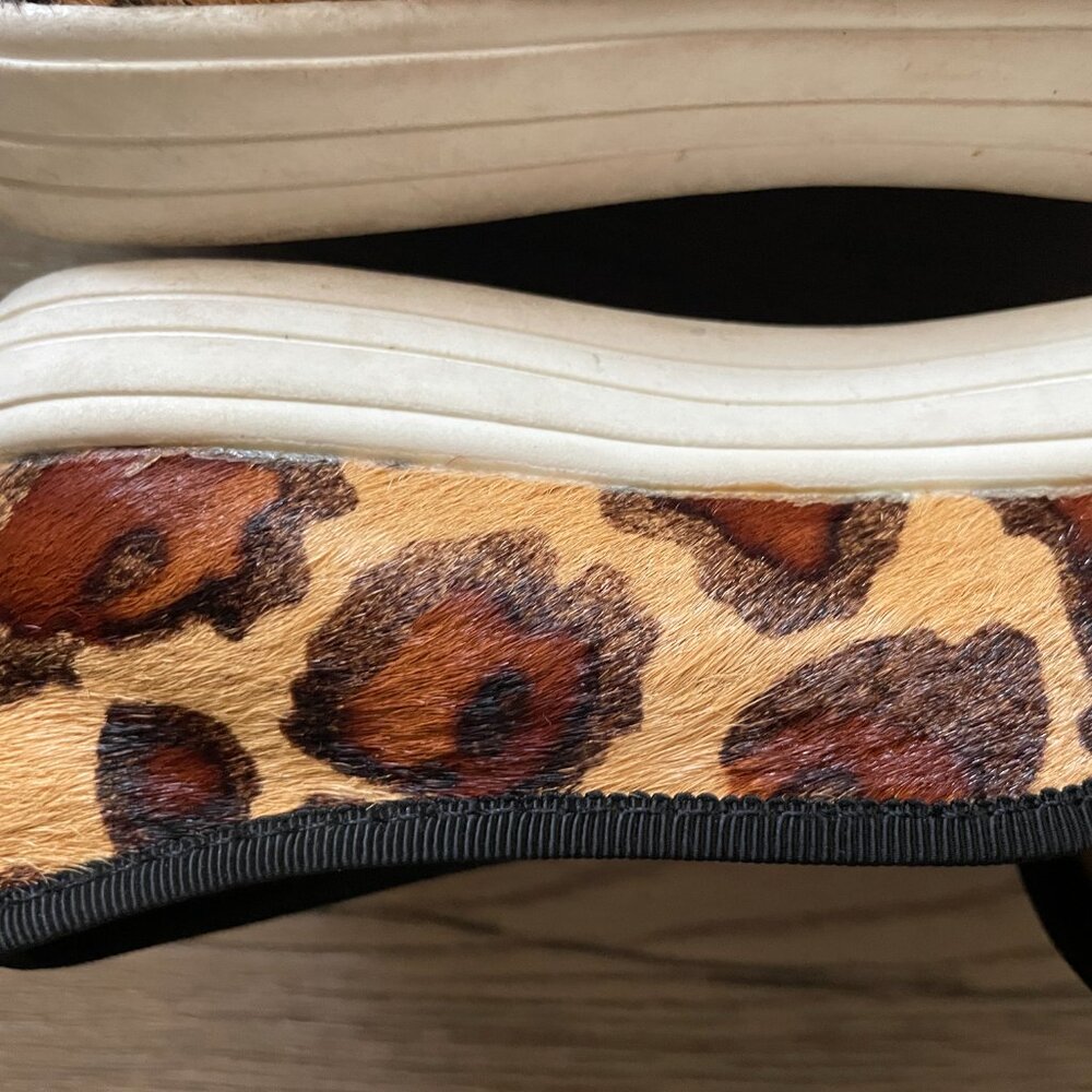 J Crew Factory Mo Hair Slip-on Leopard Print Low Top Sneaker Shoes 7M! - Picture 5 of 8